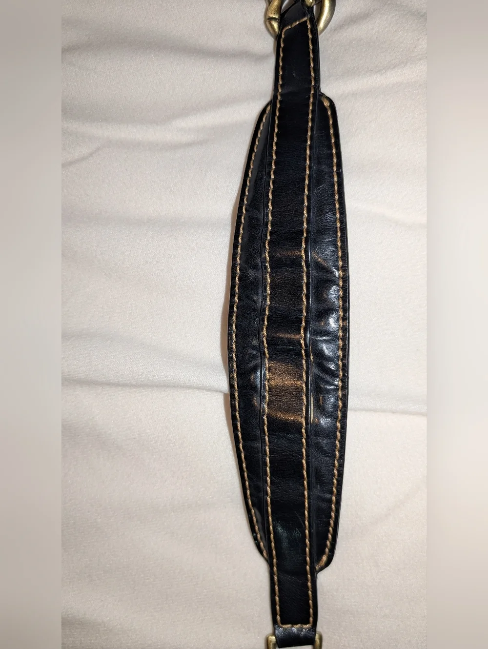 Eric Javits Squishee Metallic Baguette Shoulder Bag Black GUC